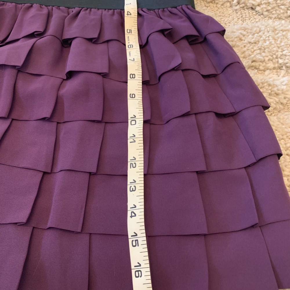 Anthropologie Purple Mini Skirt With Layered Pleats - Picture 4 of 5